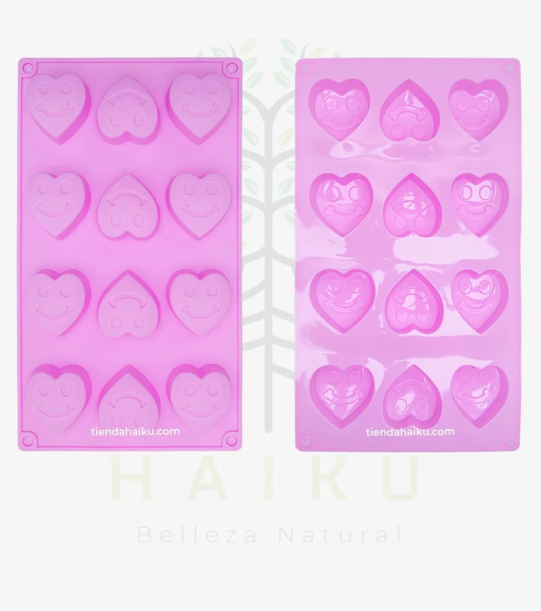 Molde Silicona Corazones Caritas